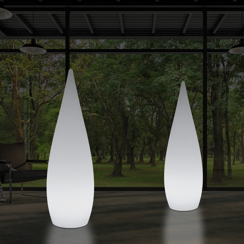 150cm 1,5m Design LED E27 Vloerlamp, Decoratieve Verlichting, Sfeerlicht Waterdruppel, Wit