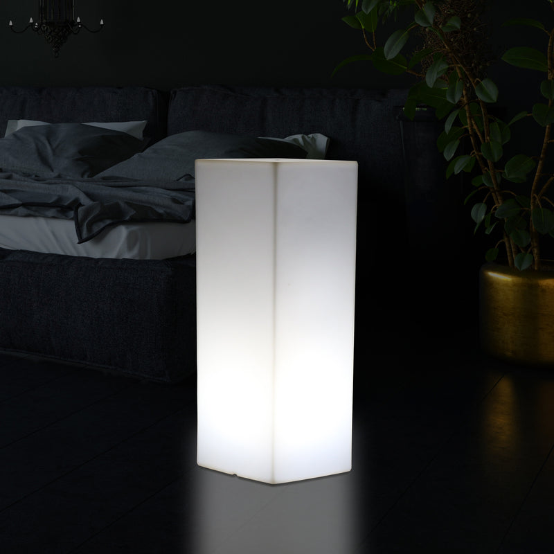 110 x 30 cm Hoge LED Zuil Vloerverlichting, Modern E27 Lichtzuil, Wit, Sfeerlicht