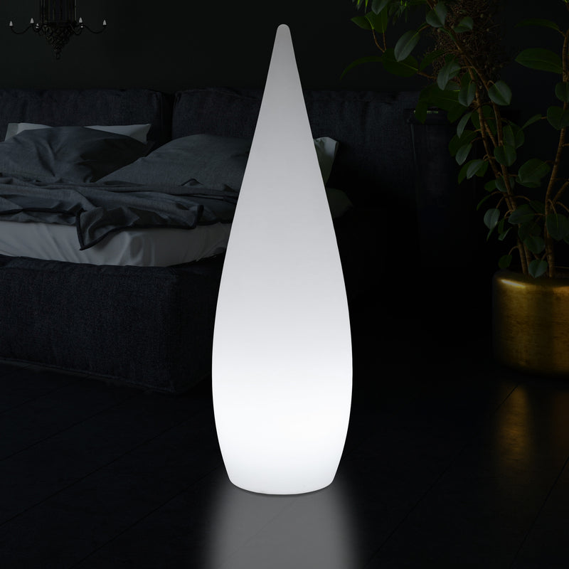 150cm 1,5m Design LED E27 Vloerlamp, Decoratieve Verlichting, Sfeerlicht Waterdruppel, Wit