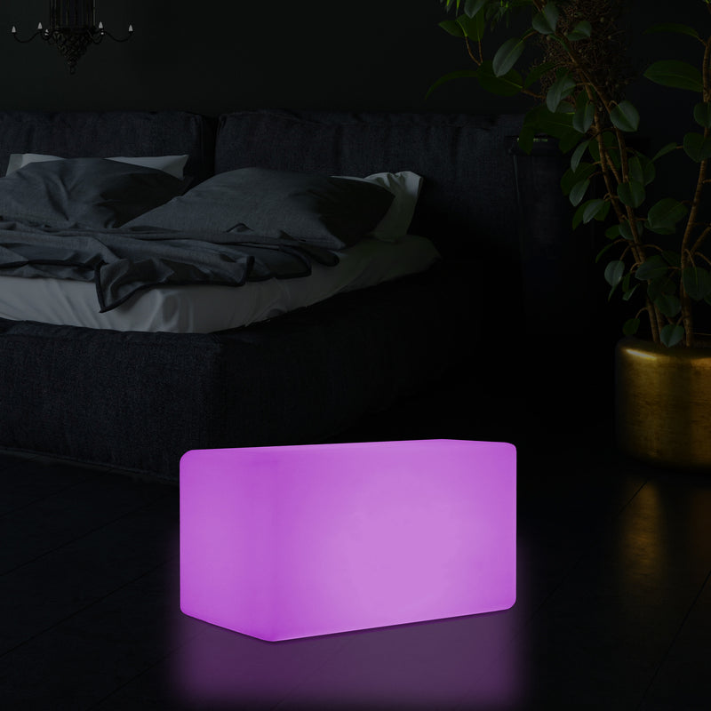 LED Zitbank, Bankje, Meerkleurige Moderne Stoel, Zitje, 55 x 35 cm RGB Dimbare Vloerlamp