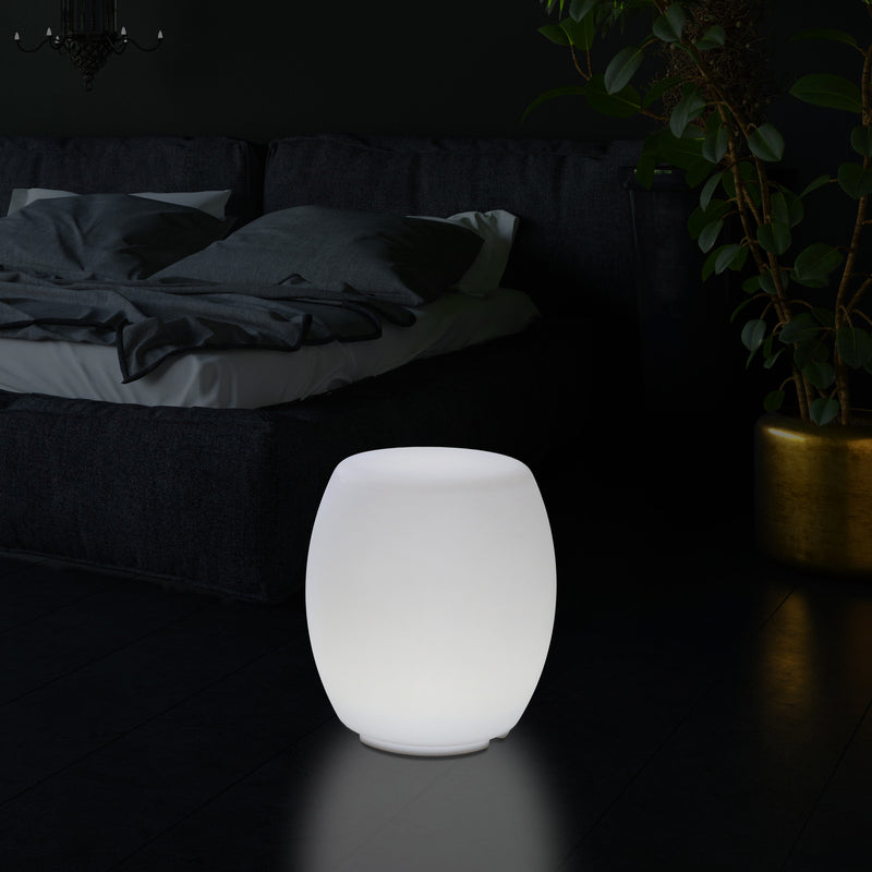 LED Kruk, Verlichte Stoel, Designer E27 Vloerlamp voor de Woonkamer, Wit, 44cm Hoog