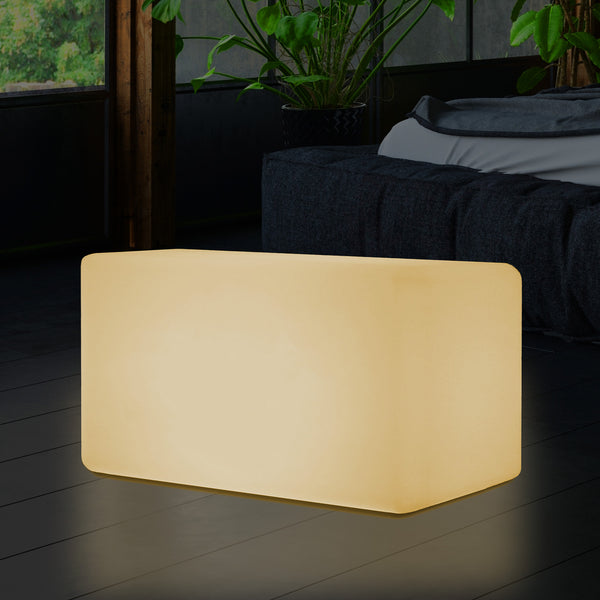 Lichtgevende Kruk, LED Bankje, Warm Wit E27 Vloerlamp Stoel, 55 x 35cm, Feestverlichting