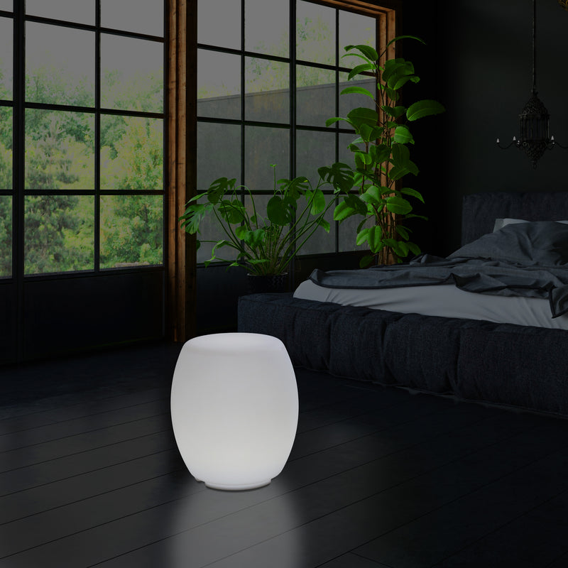 LED Kruk, Verlichte Stoel, Designer E27 Vloerlamp voor de Woonkamer, Wit, 44cm Hoog