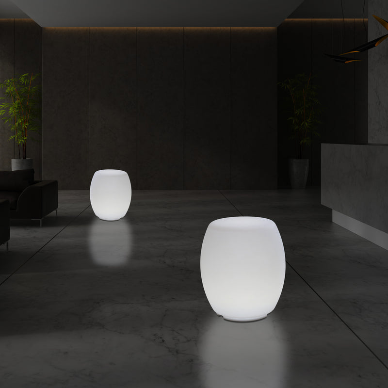 LED Kruk, Verlichte Stoel, Designer E27 Vloerlamp voor de Woonkamer, Wit, 44cm Hoog