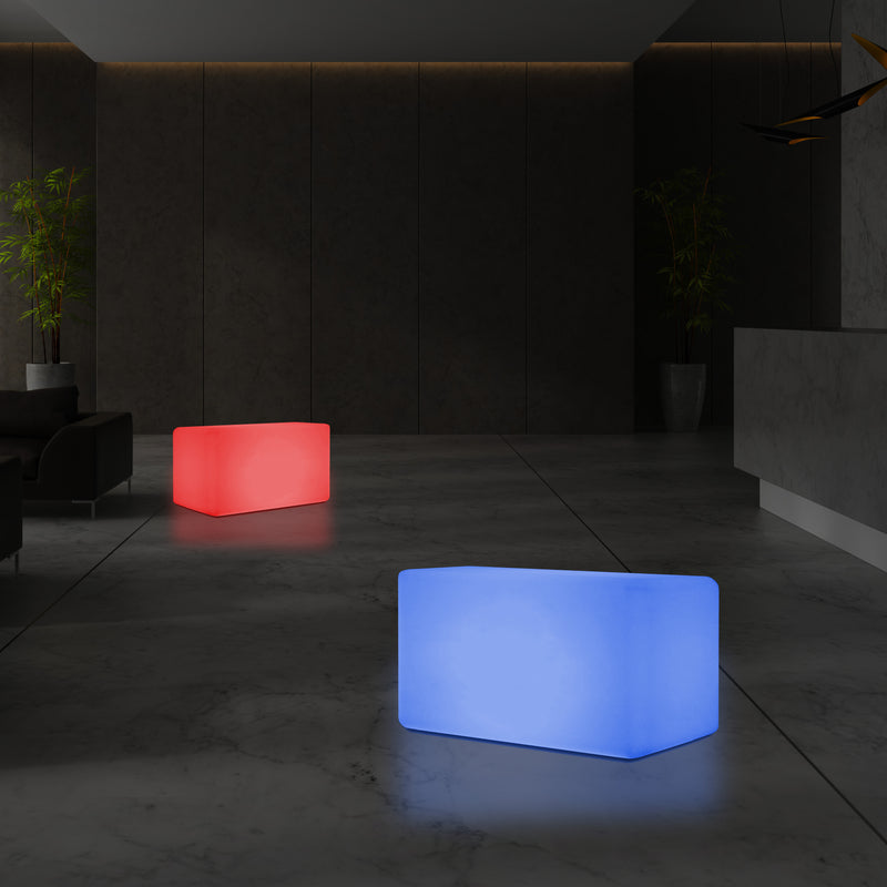LED Zitbank, Bankje, Meerkleurige Moderne Stoel, Zitje, 55 x 35 cm RGB Dimbare Vloerlamp