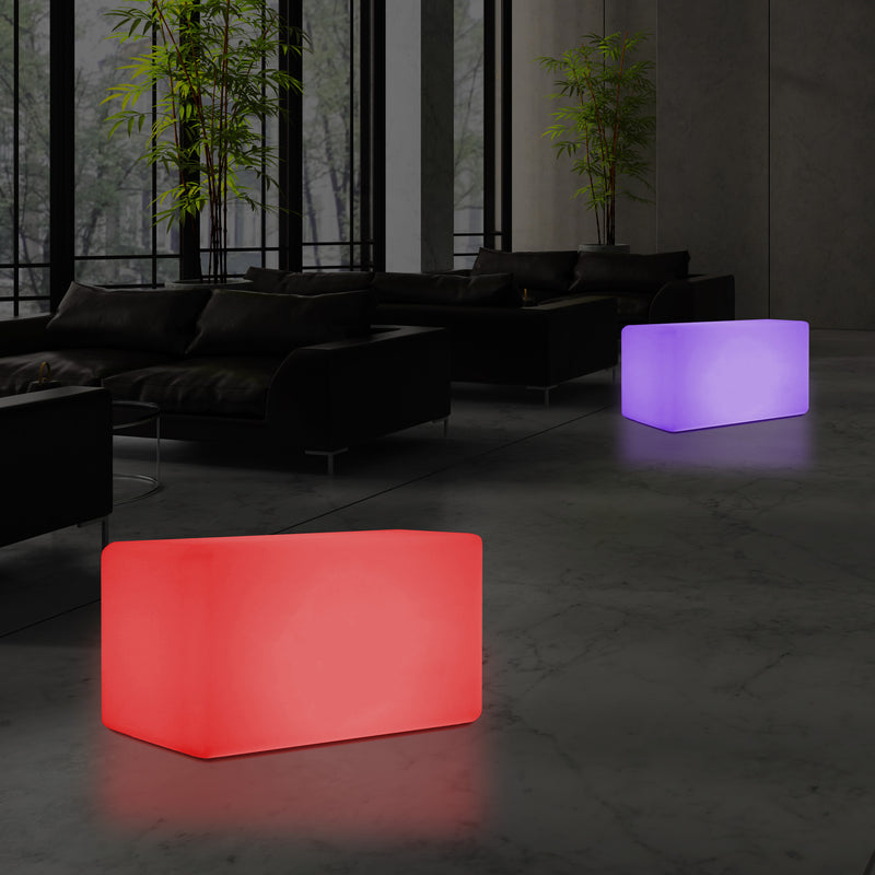 LED Zitbank, Bankje, Meerkleurige Moderne Stoel, Zitje, 55 x 35 cm RGB Dimbare Vloerlamp
