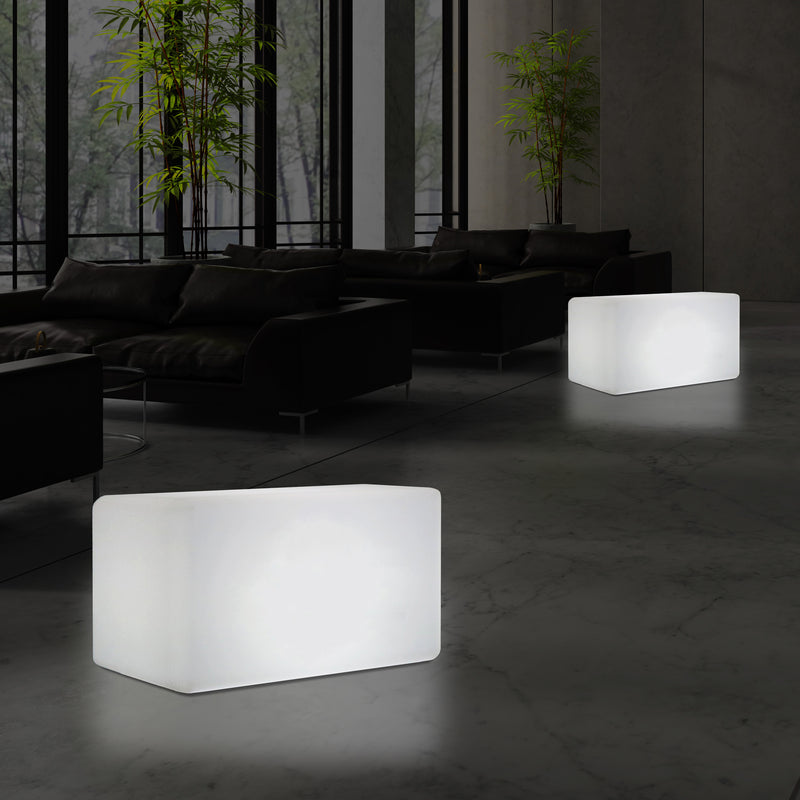 LED Zitbank Kruk, Lamp 55 x 35 cm, Stoel, Moderne E27 Vloerlamp voor de Woonkamer, Wit
