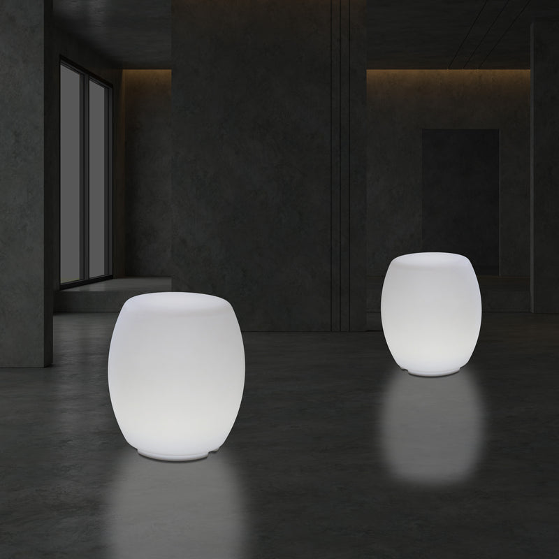LED Kruk, Verlichte Stoel, Designer E27 Vloerlamp voor de Woonkamer, Wit, 44cm Hoog