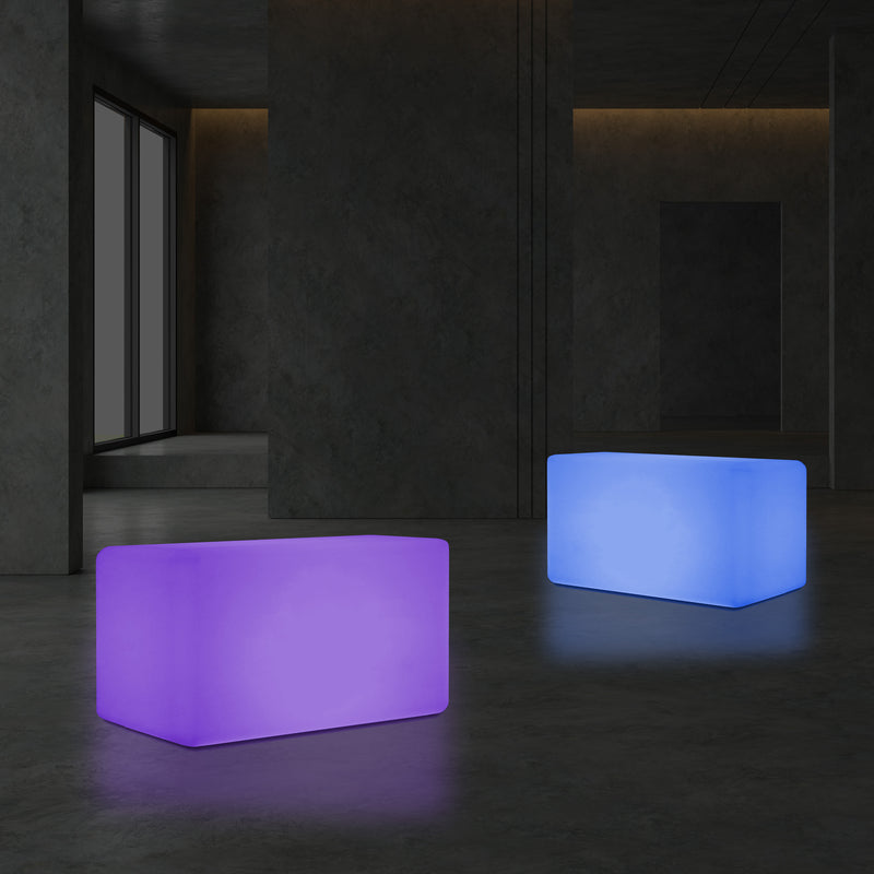 LED Zitbank, Bankje, Meerkleurige Moderne Stoel, Zitje, 55 x 35 cm RGB Dimbare Vloerlamp