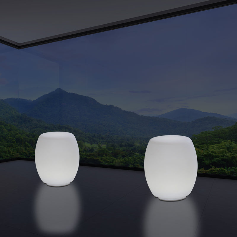 LED Kruk, Verlichte Stoel, Designer E27 Vloerlamp voor de Woonkamer, Wit, 44cm Hoog