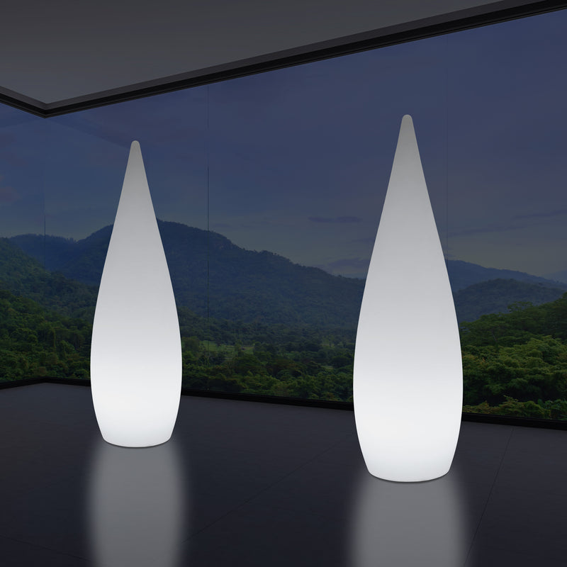 150cm 1,5m Design LED E27 Vloerlamp, Decoratieve Verlichting, Sfeerlicht Waterdruppel, Wit