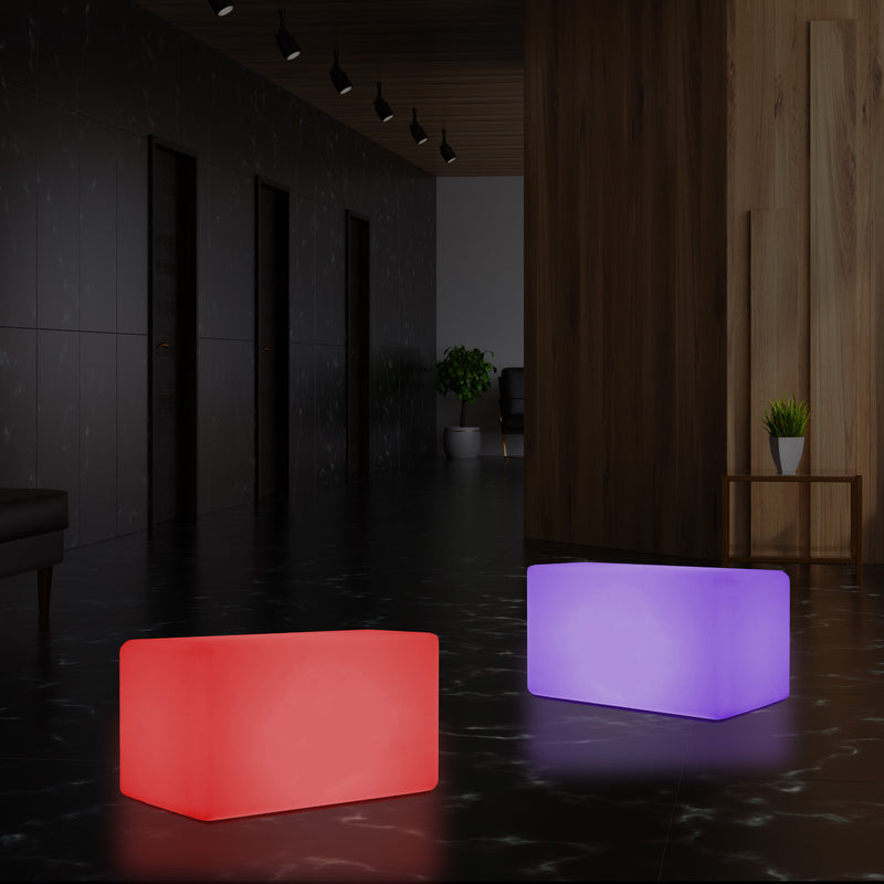 LED Zitbank, Bankje, Meerkleurige Moderne Stoel, Zitje, 55 x 35 cm RGB Dimbare Vloerlamp