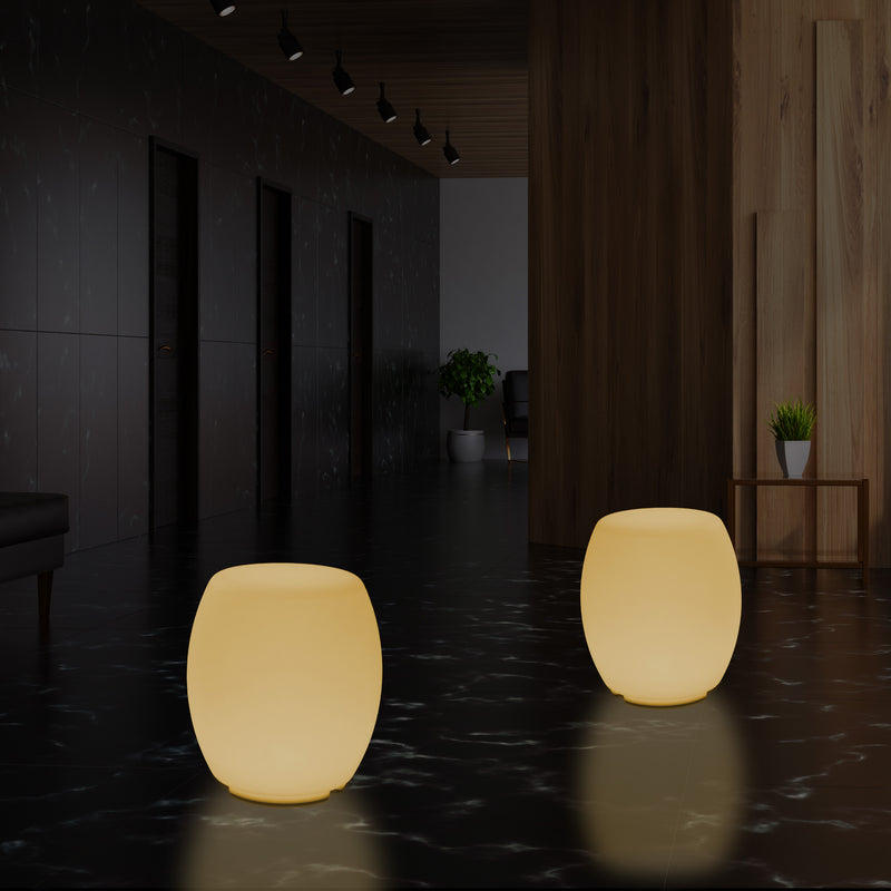 Verlichte Stoel Kruk Vloer Lamp voor Slaapkamer, 44cm Designer LED Verlichting, Warm Wit