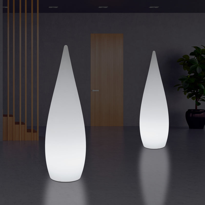 150cm 1,5m Design LED E27 Vloerlamp, Decoratieve Verlichting, Sfeerlicht Waterdruppel, Wit