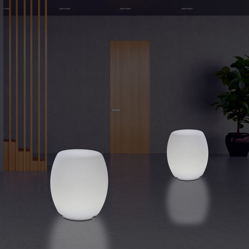 LED Kruk, Verlichte Stoel, Designer E27 Vloerlamp voor de Woonkamer, Wit, 44cm Hoog