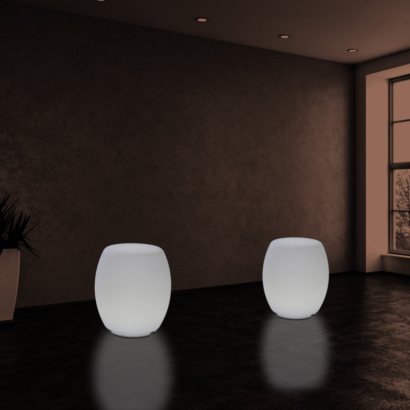 LED Kruk, Verlichte Stoel, Designer E27 Vloerlamp voor de Woonkamer, Wit, 44cm Hoog