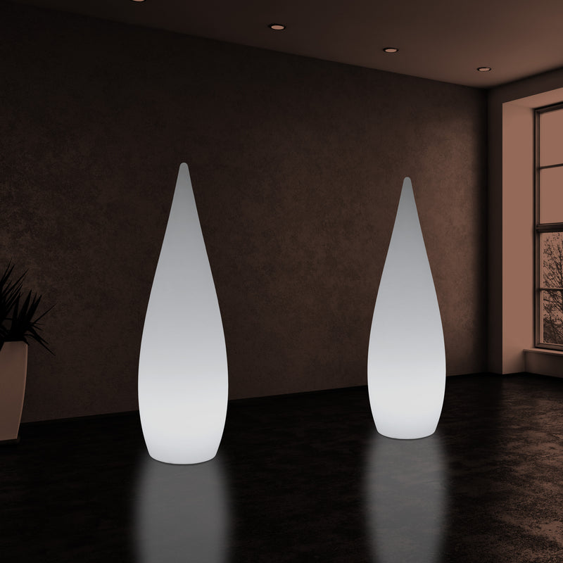 150cm 1,5m Design LED E27 Vloerlamp, Decoratieve Verlichting, Sfeerlicht Waterdruppel, Wit