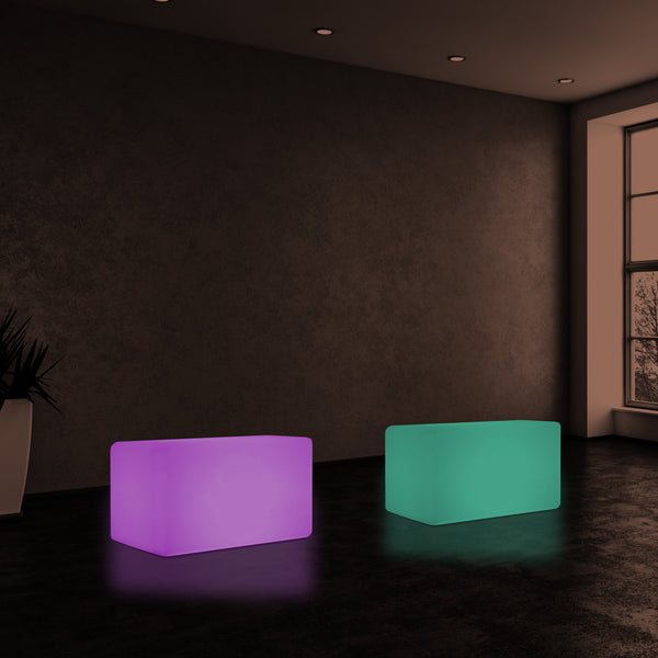 LED Zitbank, Bankje, Meerkleurige Moderne Stoel, Zitje, 55 x 35 cm RGB Dimbare Vloerlamp