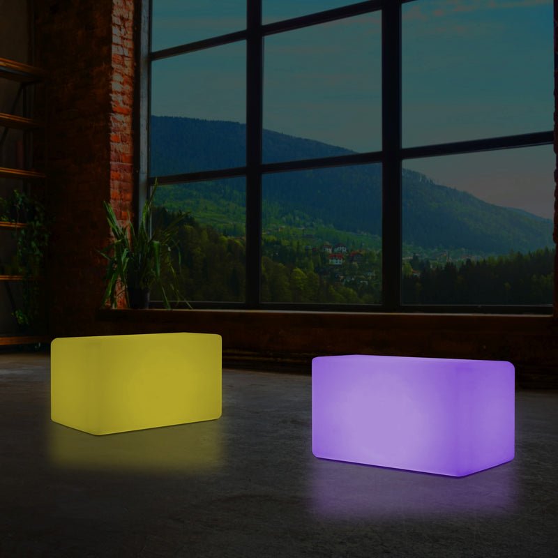 LED Zitbank, Bankje, Meerkleurige Moderne Stoel, Zitje, 55 x 35 cm RGB Dimbare Vloerlamp