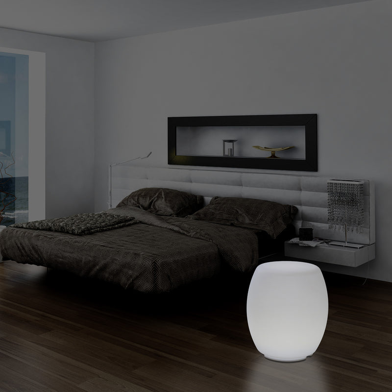 LED Kruk, Verlichte Stoel, Designer E27 Vloerlamp voor de Woonkamer, Wit, 44cm Hoog