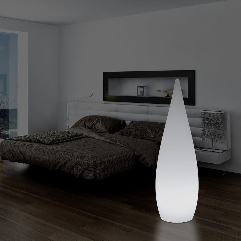 150cm 1,5m Design LED E27 Vloerlamp, Decoratieve Verlichting, Sfeerlicht Waterdruppel, Wit