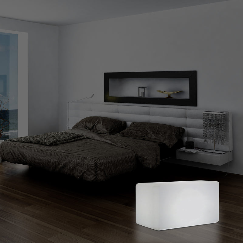 LED Zitbank Kruk, Lamp 55 x 35 cm, Stoel, Moderne E27 Vloerlamp voor de Woonkamer, Wit