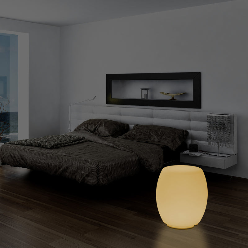 Verlichte Stoel Kruk Vloer Lamp voor Slaapkamer, 44cm Designer LED Verlichting, Warm Wit