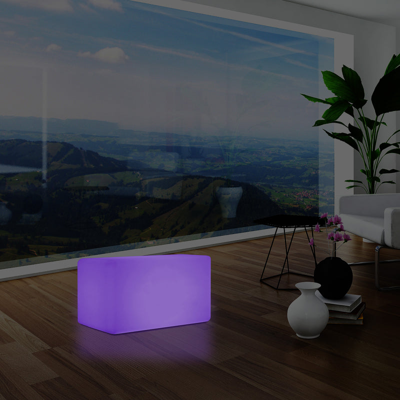 LED Zitbank, Bankje, Meerkleurige Moderne Stoel, Zitje, 55 x 35 cm RGB Dimbare Vloerlamp