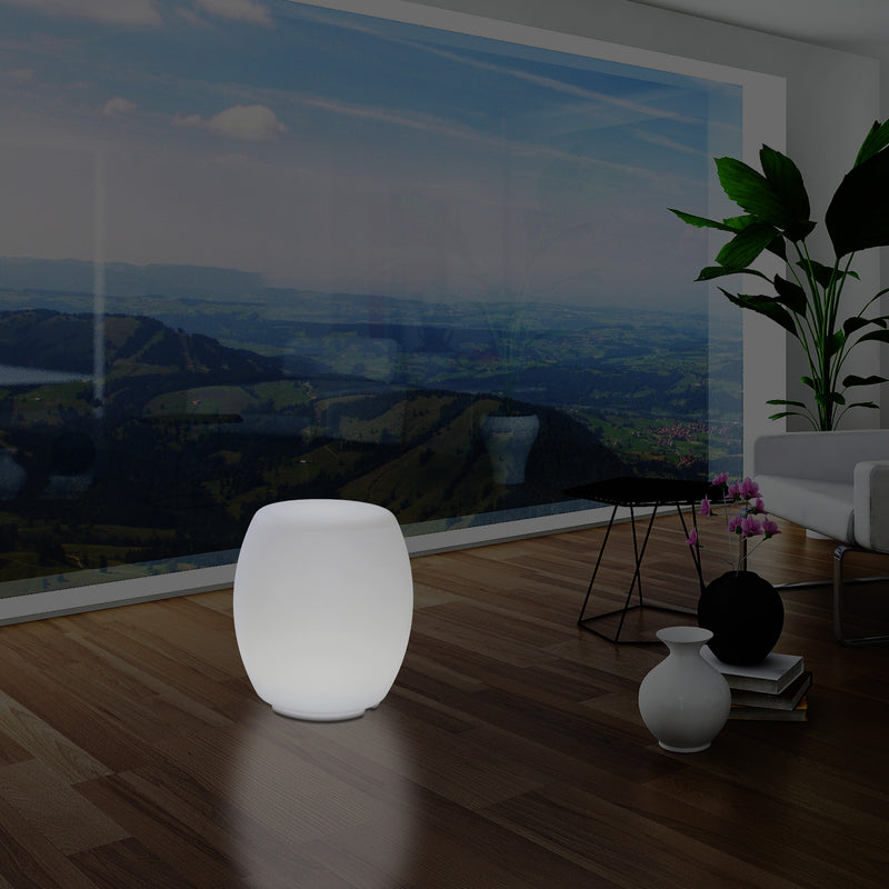 LED Kruk, Verlichte Stoel, Designer E27 Vloerlamp voor de Woonkamer, Wit, 44cm Hoog