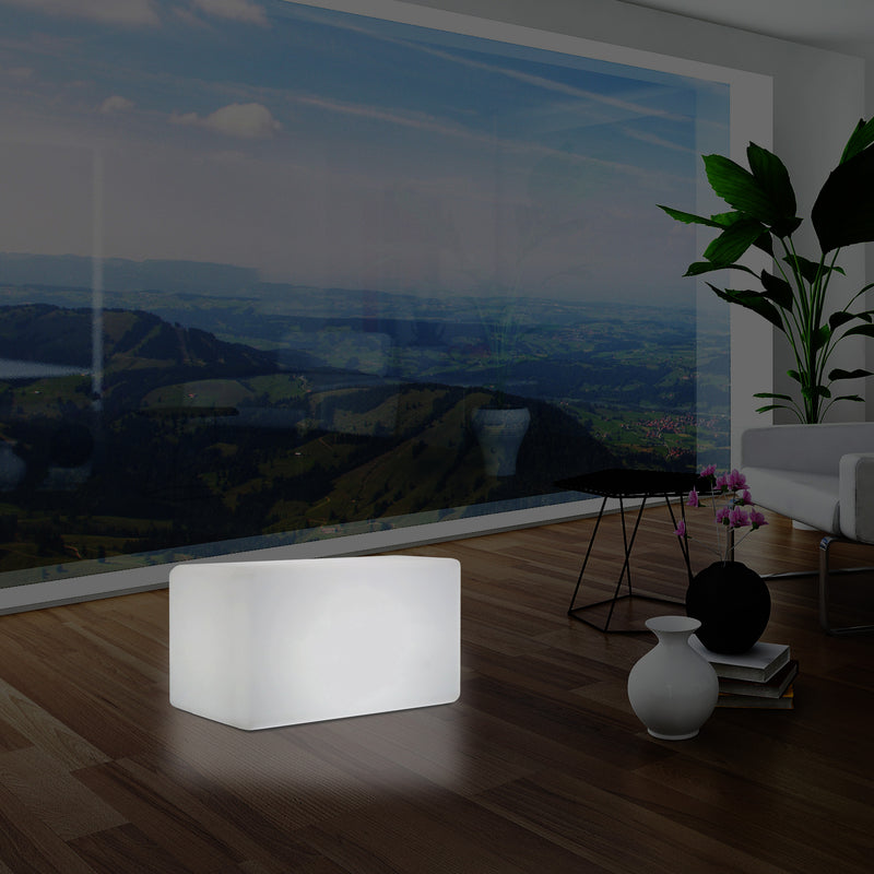 LED Zitbank Kruk, Lamp 55 x 35 cm, Stoel, Moderne E27 Vloerlamp voor de Woonkamer, Wit