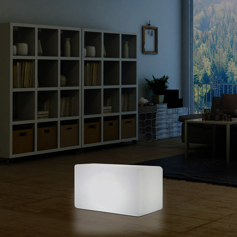 LED Zitbank Kruk, Lamp 55 x 35 cm, Stoel, Moderne E27 Vloerlamp voor de Woonkamer, Wit