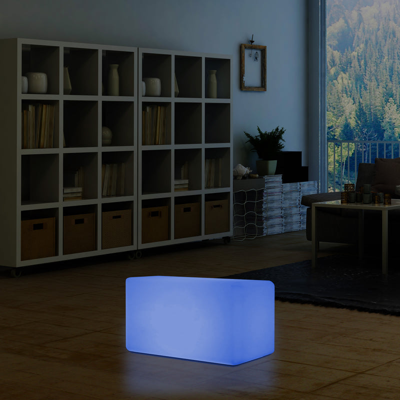 LED Zitbank, Bankje, Meerkleurige Moderne Stoel, Zitje, 55 x 35 cm RGB Dimbare Vloerlamp