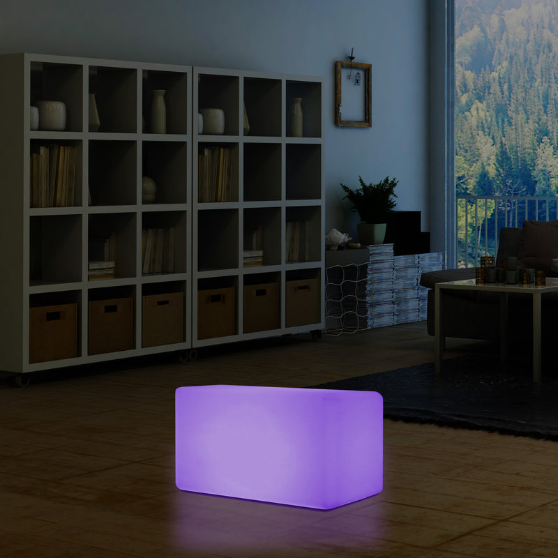 LED Zitbank, Bankje, Meerkleurige Moderne Stoel, Zitje, 55 x 35 cm RGB Dimbare Vloerlamp