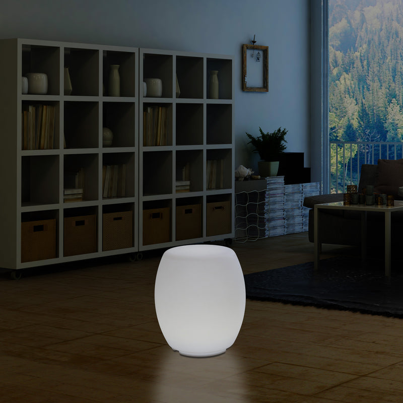 LED Kruk, Verlichte Stoel, Designer E27 Vloerlamp voor de Woonkamer, Wit, 44cm Hoog