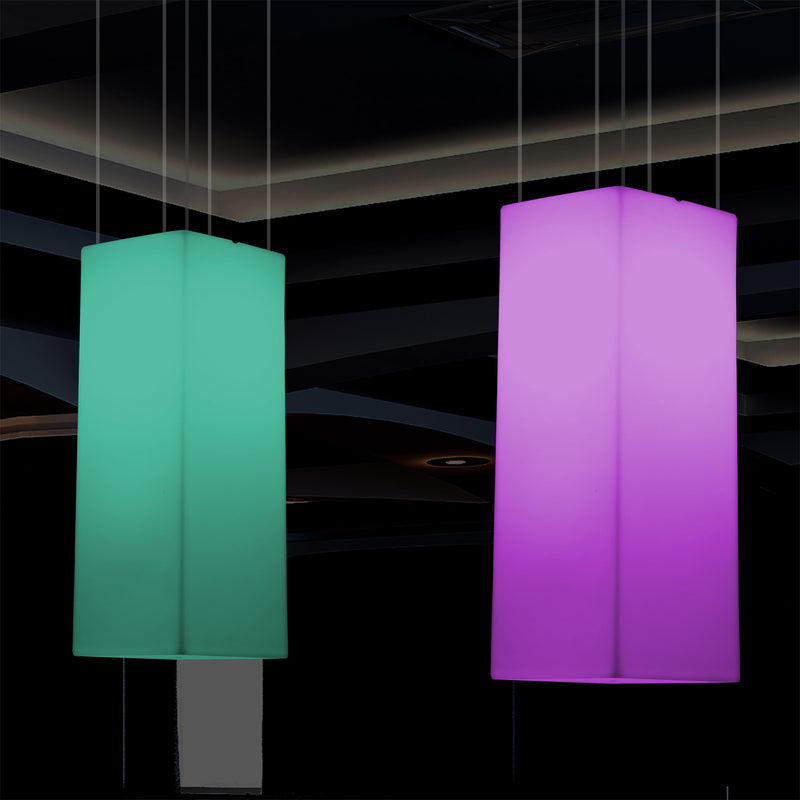 Rechthoekige LED Plafondlamp, Meerkleurig Rechthoekig RGB Hanglicht, 110 x 30cm, Sfeerlicht
