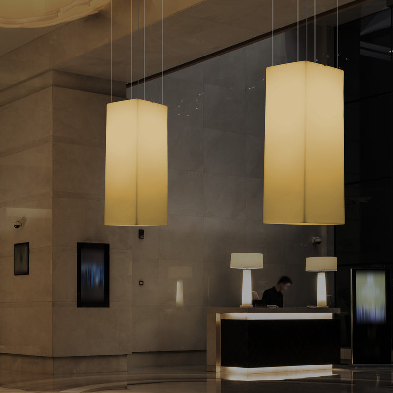 Hangende LED Zuil, Moderne Plafondlamp, 110 x 30cm, E27, Warm Wit, Lichtzuil, Hanglamp