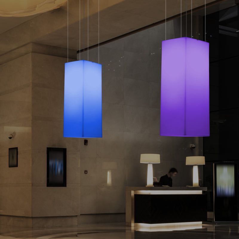 LED hanglamp, Multi Color Moderne RGB Plafondlamp, 80x30cm, Sfeerverlichting met Afstandsbediening