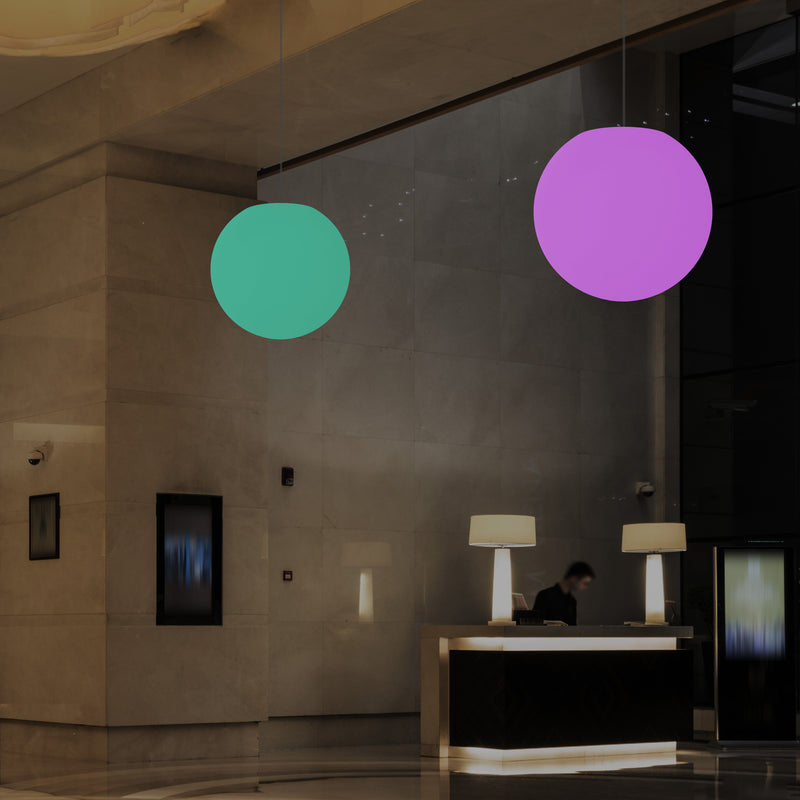 LED Hanglamp, Meerkleurige RGB Bol, Plafondlamp, 400 mm, Lichtgevende Bal, Sfeerverlichting