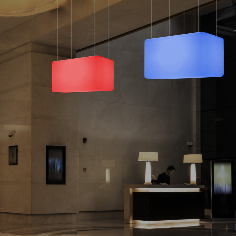 Unieke Plafondlamp, Hangende Lichtzuil, LED Lamp, 55 x 35 cm, E27, RGB met Afstandsbediening