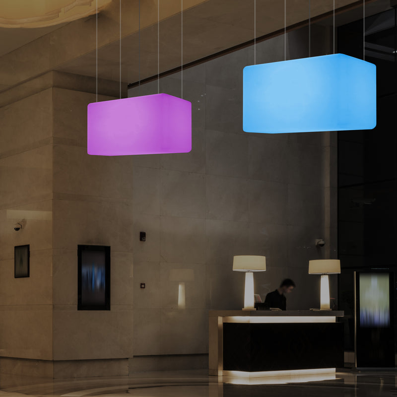 Unieke Plafondlamp, Hangende Lichtzuil, LED Lamp, 55 x 35 cm, E27, RGB met Afstandsbediening