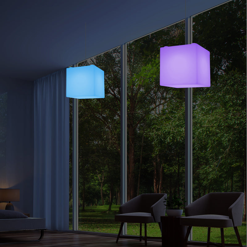 LED Kubus Hanglamp, Kleurveranderende SMD RGB Plafondlamp, 300 mm, Sfeerverlichting