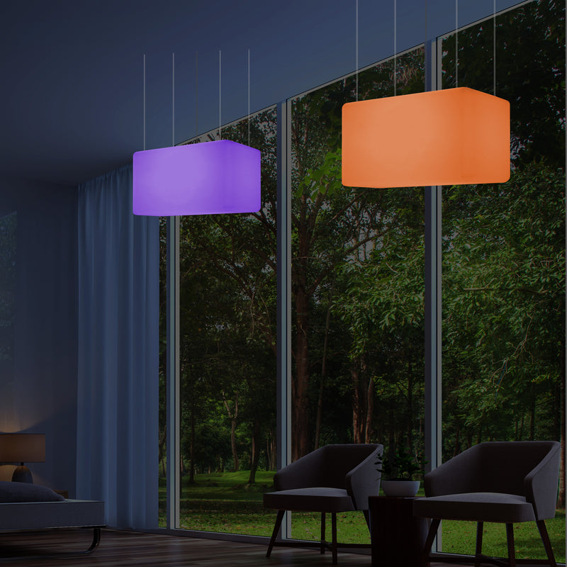 Unieke Plafondlamp, Hangende Lichtzuil, LED Lamp, 55 x 35 cm, E27, RGB met Afstandsbediening
