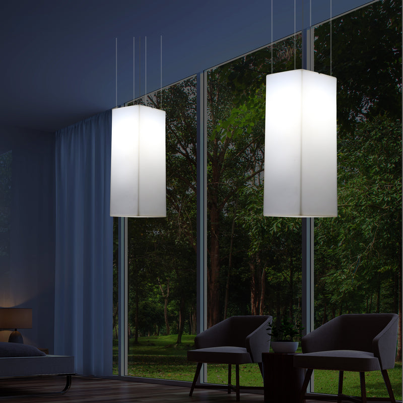 Rechthoekige Hanglamp, Designer Hangende LED Verlichting, 110 x 30 cm, E27, Wit