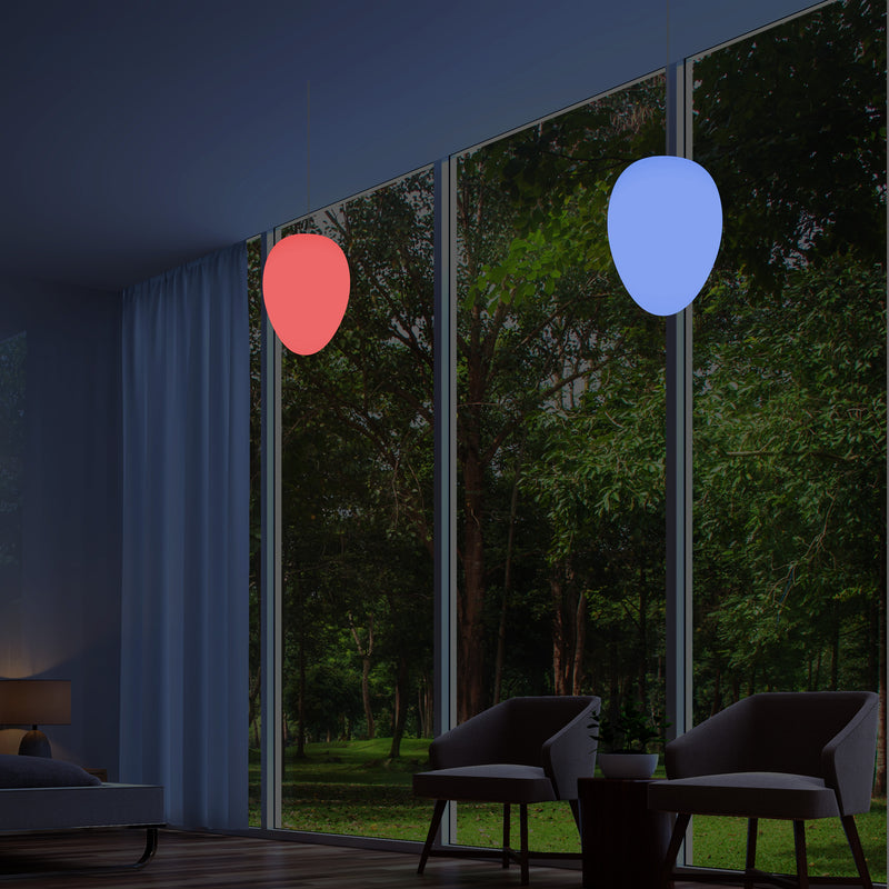 Designer RGB Hanglamp Hangende Verlichting, Dimbare 37cm Meerkleurige Plafondlamp, Ei