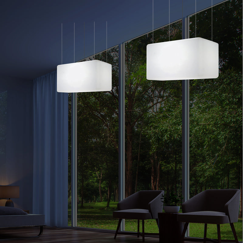 LED Hanglamp, Designer Plafondlamp voor boven Kookeiland, 55 x 35cm, E27, Wit