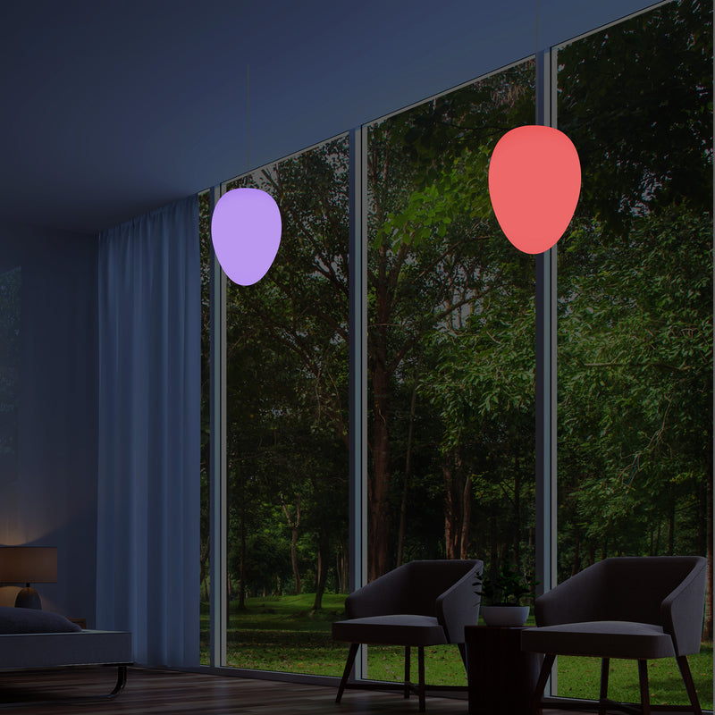 Unieke Plafond LED Verlichting, Decoratieve RGB Hanglamp, 37 cm, Sfeerverlichting, Lichtgevend Ei