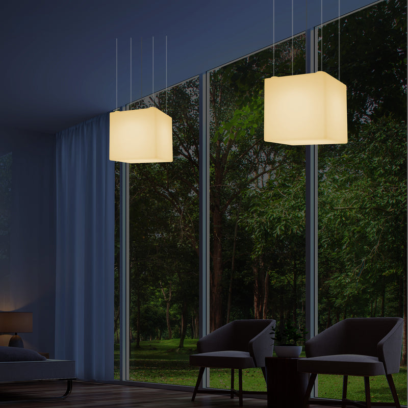 Kubus Plafondlamp, Grote Moderne Hanglamp LED, 50 cm, E27, Warm Wit, Sfeerverlichting