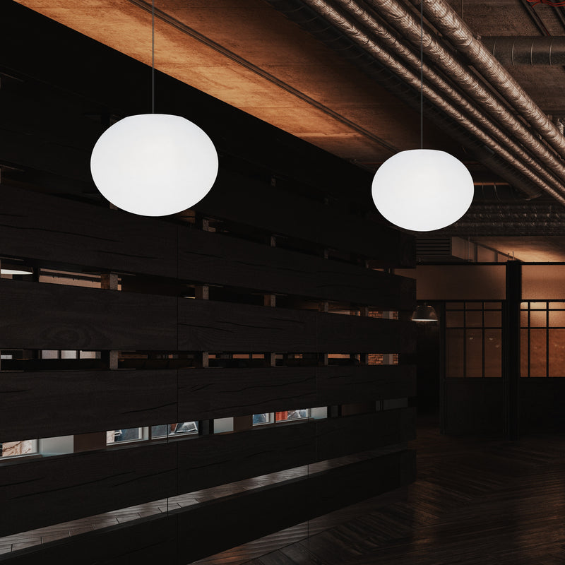 Designer LED Plafondlamp, 3D Ovaal E27 Hanglamp, 27cm Vlakke Bol, Sfeerverlichting