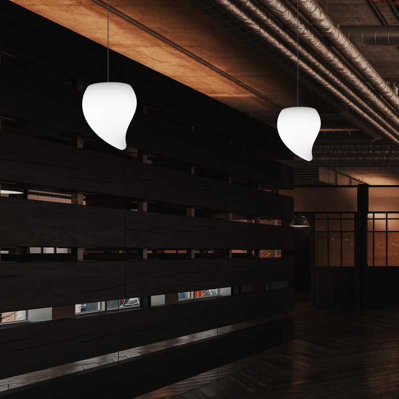 Designer LED Hanglamp, Unieke Traanvormige E27 Hangende Plafondlamp, Wit, Sfeerlicht