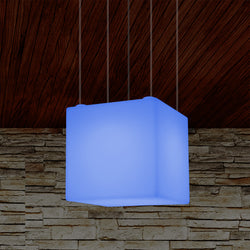 Kubus LED Plafondlamp, Meerkleurige Moderne RGB Hanglamp, 400 mm, Sfeerlicht, Verlichting
